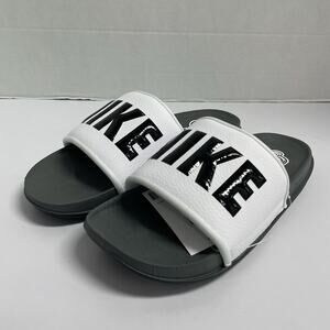 Nike Offcourt Slide Dark Grey White BQ4639 001 Size 12 Men Sandal House Slipper